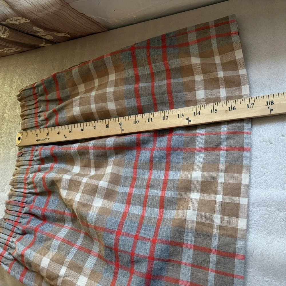 J Crew Plaid Mini Skirt Women 4 Brown Red Tan Wool Blend Tartan Plaid Pull On